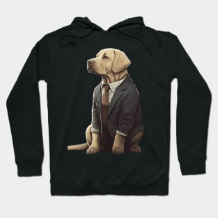 Suave Labrador Retriever: The Dapper Dog in a Custom-Tailored Suit Hoodie